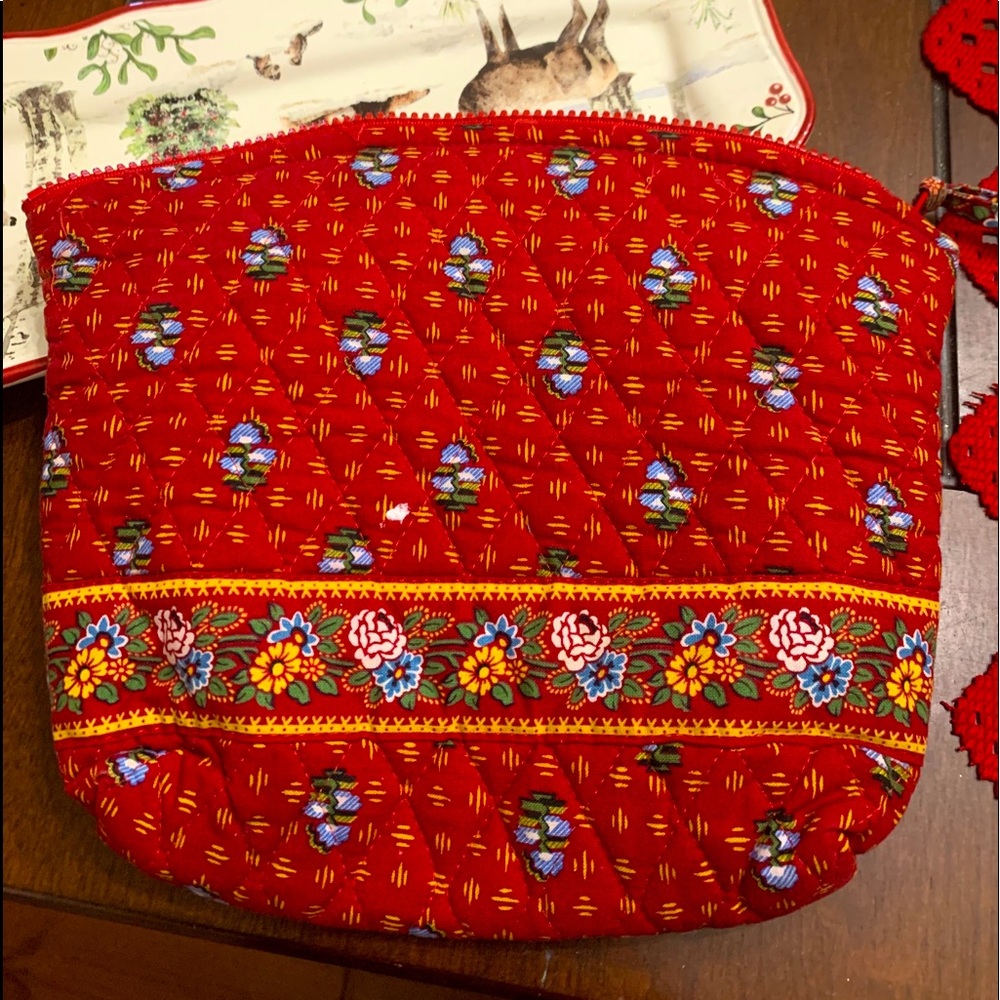 Vera Bradley Provincial Red cosmetic bag